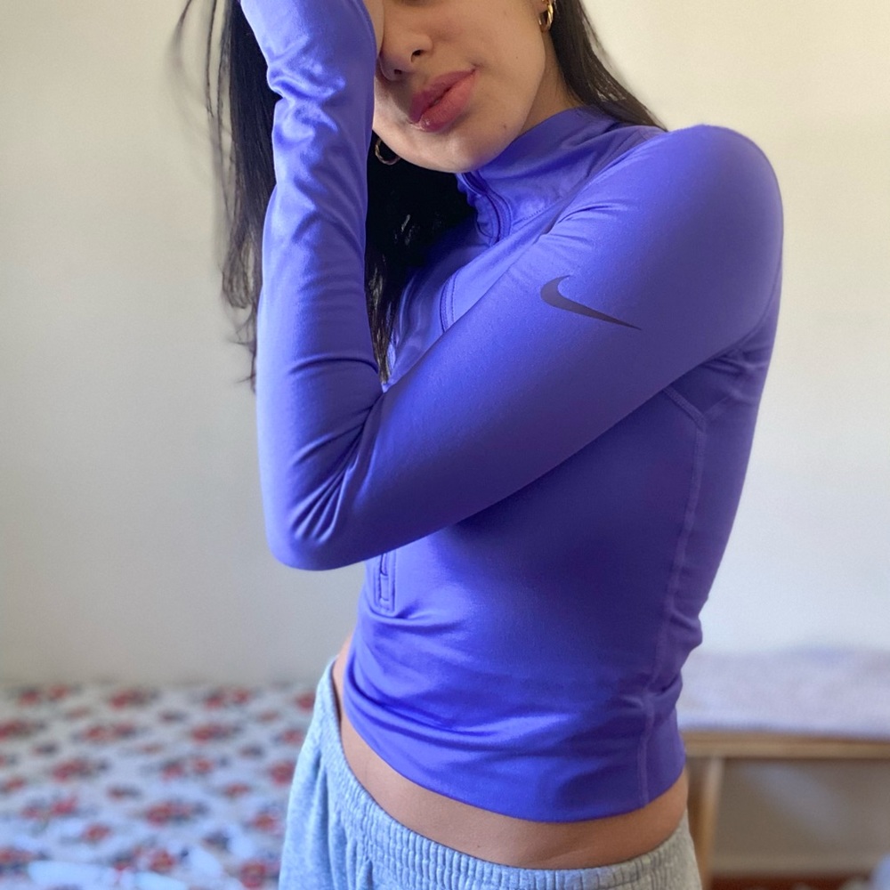 Purple NIKE long sleeve half-zip sweater